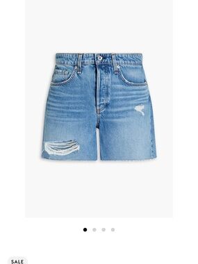 rag & bone Rosa Distressed Mid-Rise Long Denim Shorts, Size 27